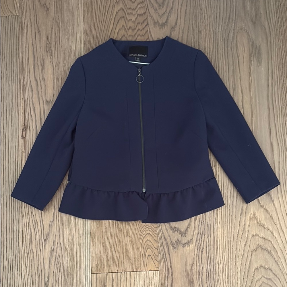 Banana Republic Blue Peplum Blazer